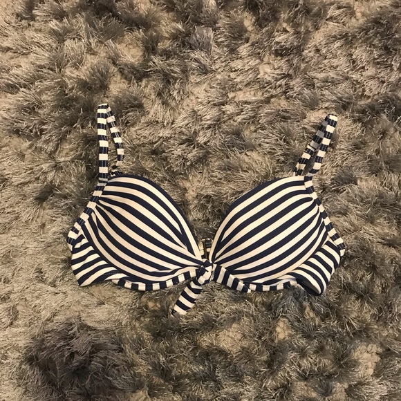 Navy blue/white striped bikini top from Target! - Picture 1 of 3